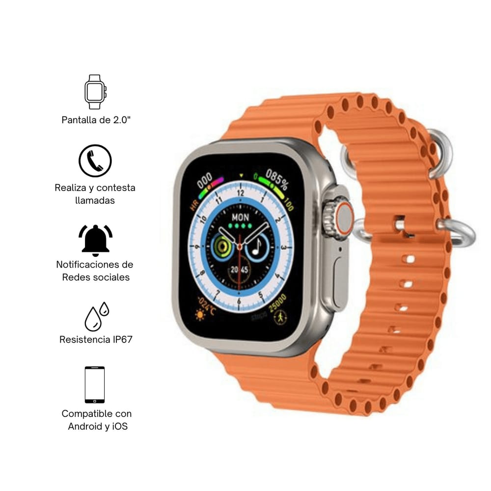 Smartwatch T900 Ultra 8 49mm Real Reloj Inteligente 2023 + 1 Pulso De Obsequio (4)